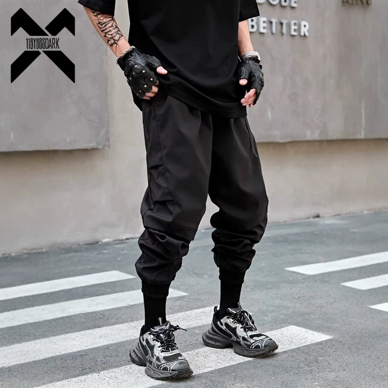 

Men's Tactical Functional Joggers Pants Techwear Cargo Pants High Street Black Harem Trouser Elastic Waist Streetwear