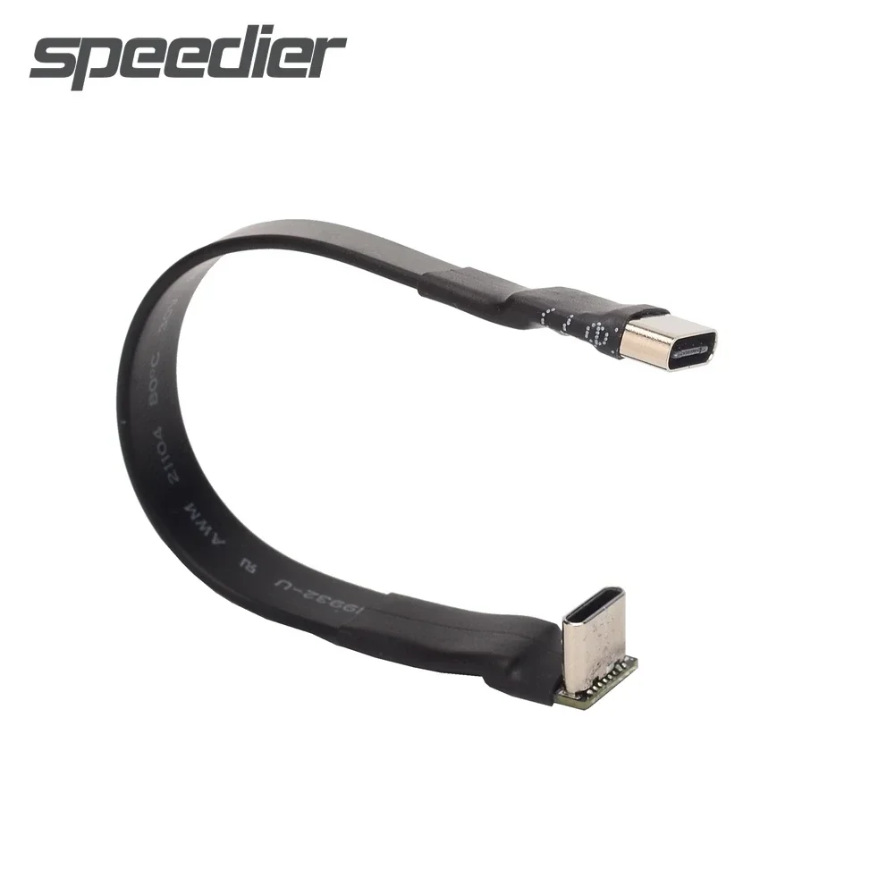 USB 2.0 Type-C C Ленточный плоский кабель Экранированный удлинитель FPC Кабель USB 2.0 USB-C 90-градусный удлинитель угла вверх/вниз 5–3 м для ТВ-ПК