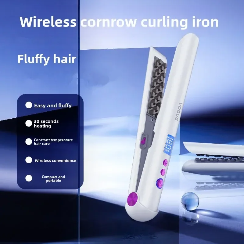 

High quality Wireless Fluffy Splint Portable Charging Corn Perm Splint USB Charging Lattice Perm