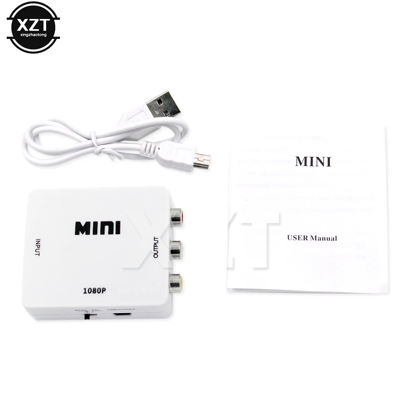 HDMI-compatible To AV RCA Adapter HDMI-compatible RCA AV CVSB LR Video Composite AV Scaler Converter For PC HDTV Projector