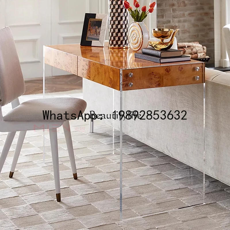 ZZ  -Acrylic desk tree bark desktop plexiglass metal