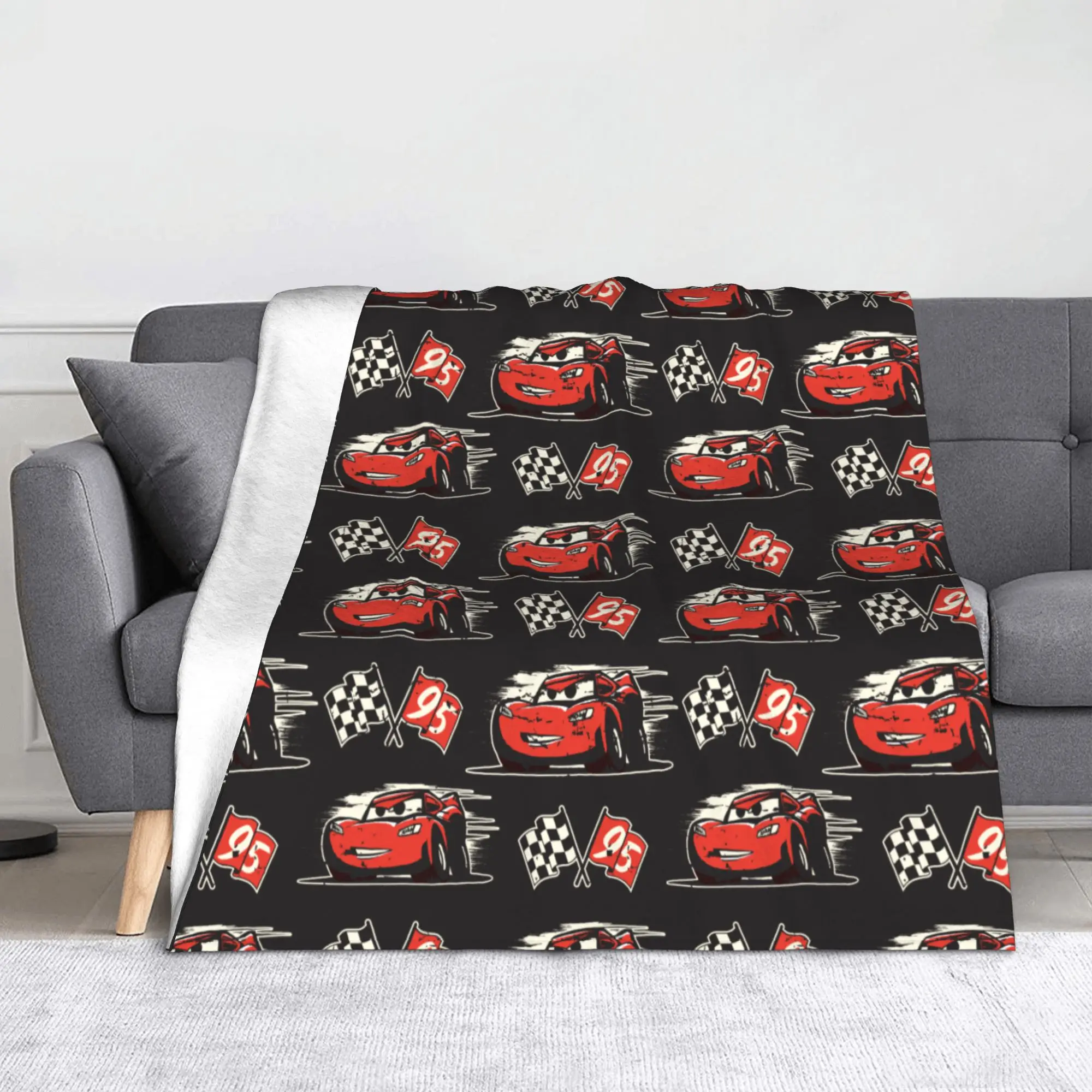 

Cars 3 Lightning McQueen Cartoon Blankets Fleece Spring Autumn Multifunction Super Warm Throw Blankets for Bed Couch Rug Piece