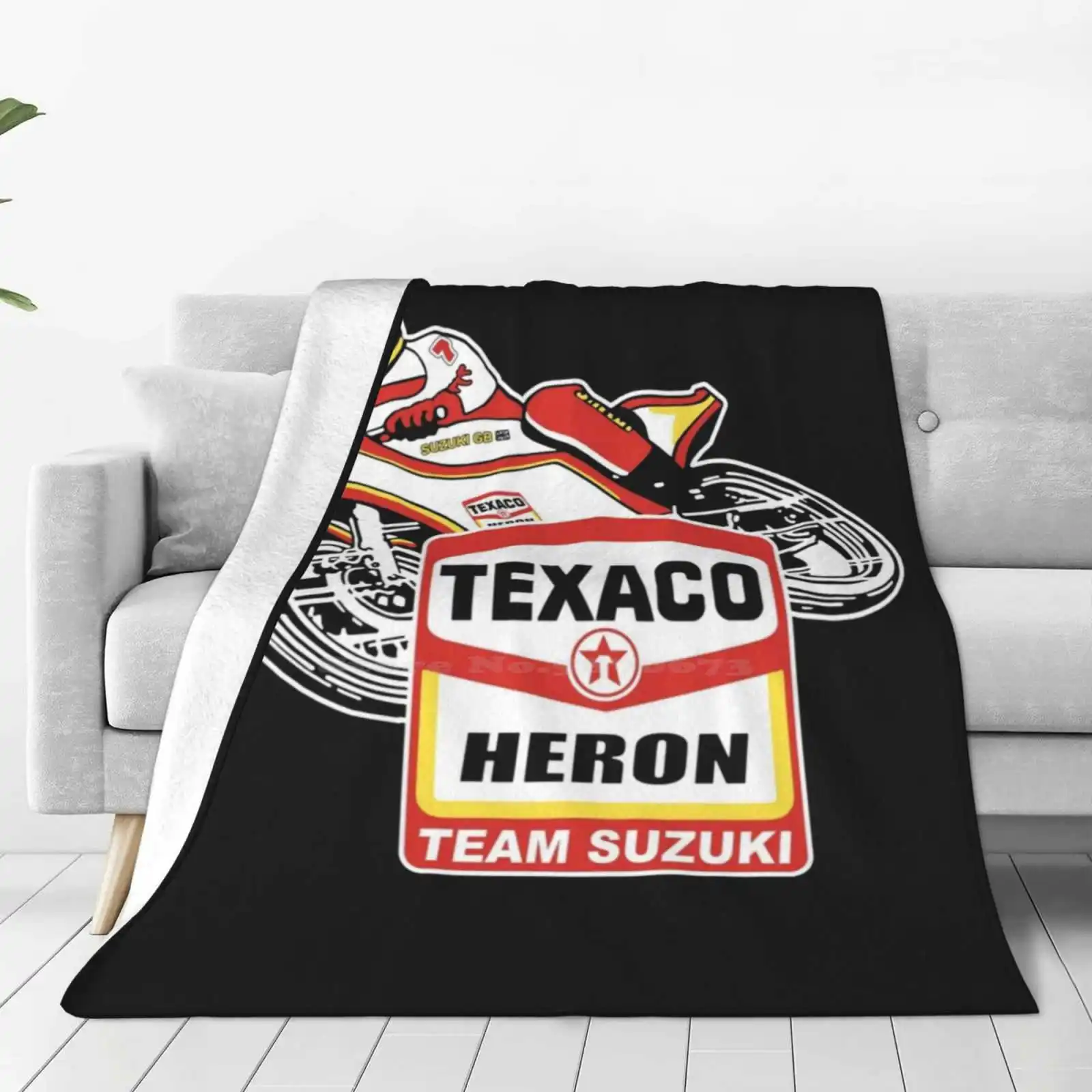 Barry Sheene Heron Team Fashion Soft Warm Throw Blanket Barry Sheene Duck Heron Team