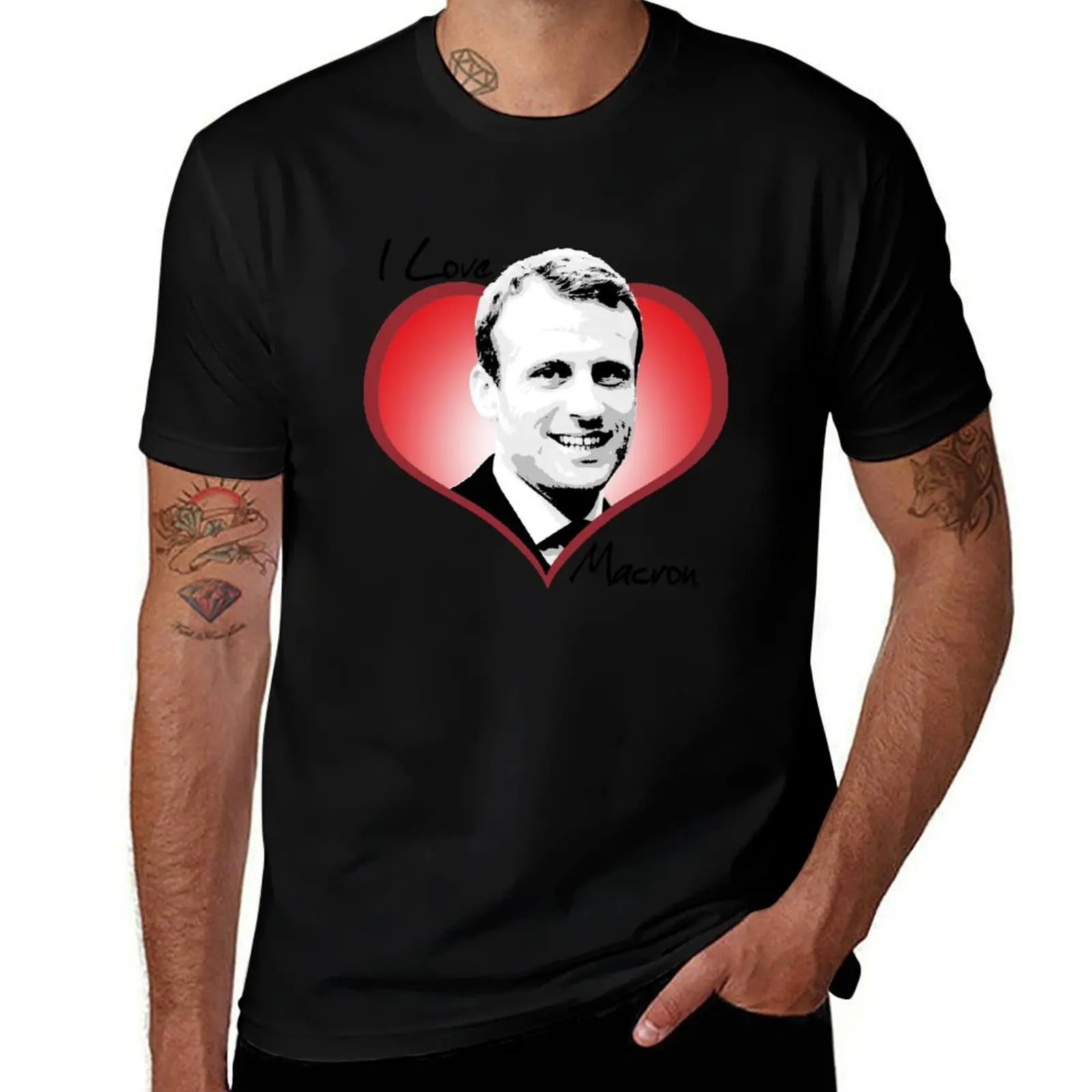 I Love Macron T-Shirt Sporty Breathable Short Sleeve T-Shirt
