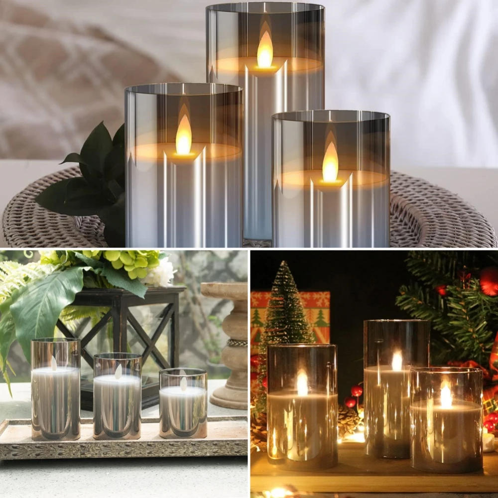 Flameless Led Candle Light with Remote Flame Moving Electronic LED Tea Light Battery Operated LED Lights for Home Christmas