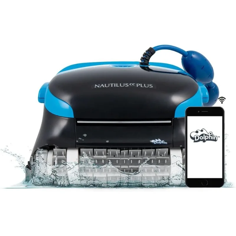 Dolphin Automatic Robotic Pool Vacuum Cleaner, Wall Climbing Scrubber Brush, Smart Navigation,Ideal for In-Ground Pools to 50 FT