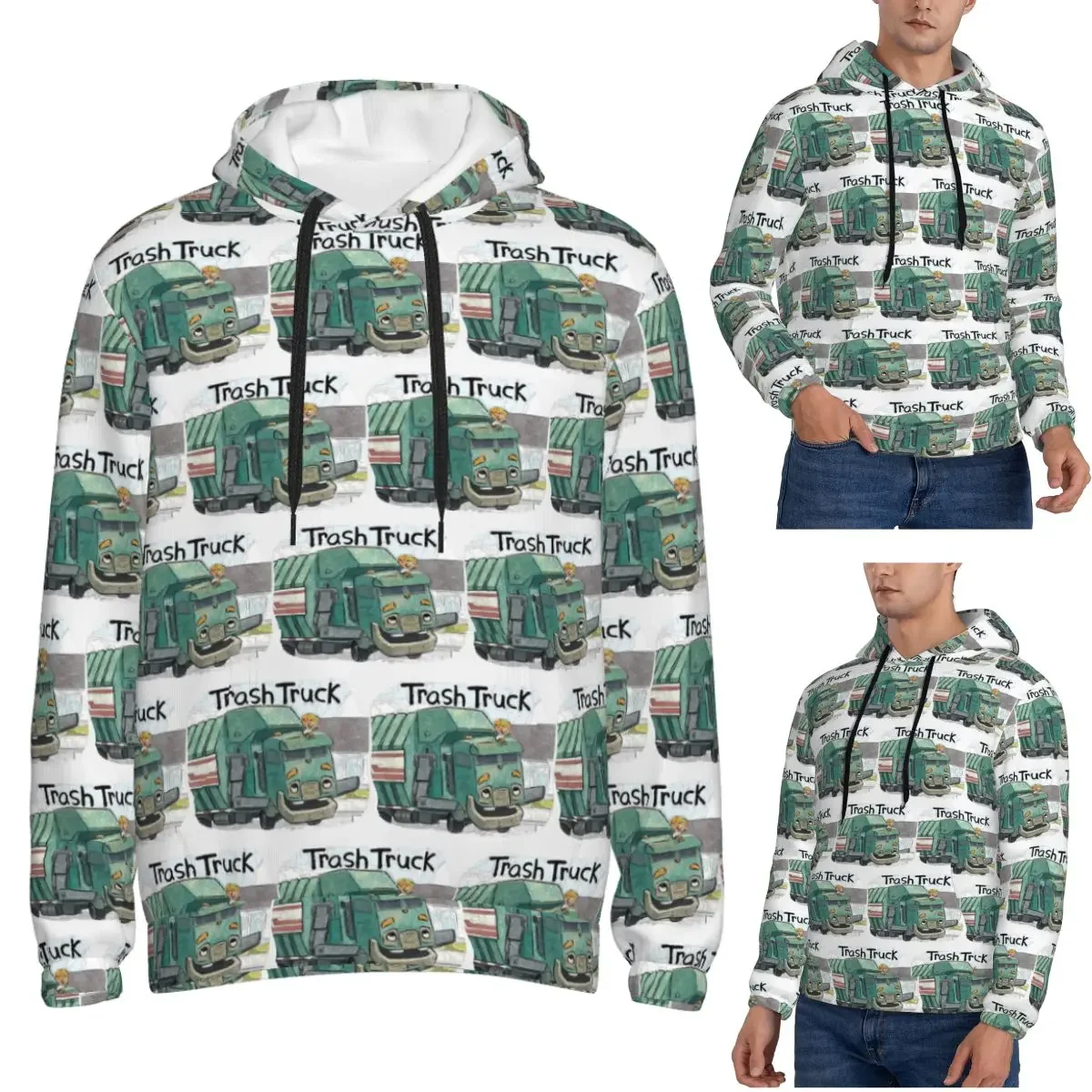 Felpa con cappuccio Netflix Cartoon Trash Truck Pullover Hip Hop Autunno Inverno Felpe da donna da uomo Top a maniche lunghe
