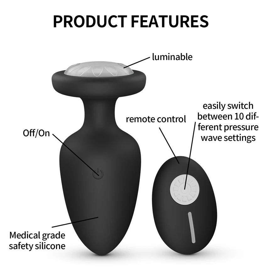 Wireless Remote Led Light Anal Vibrator Sex Toy For Men Women Anal Plug Male Prostate Massage Vagina Vibrator Anus Butt Plug 18 view 4