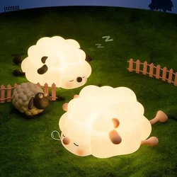 LED Cute Rabbit Night Light USB Rechargeable Night Lamp Touch Sensor Silicone Mood light Panda Sheep Lamp for Kids Bedroom Decor