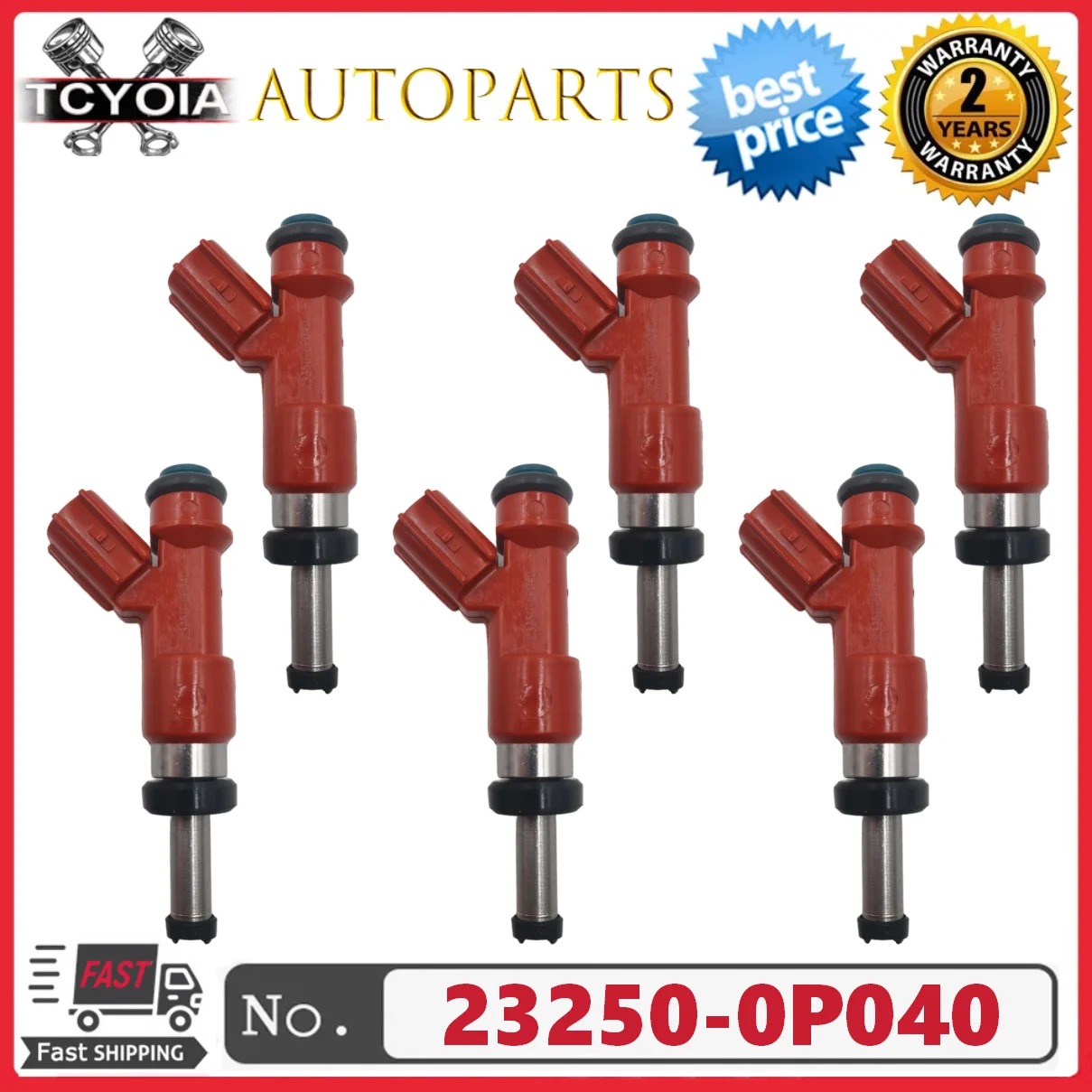 6pcs fuel injectors 23250-0P040 For TOYOTA  Avalon Camry  Highlander Rav4 Sienna Venza LEXUS ES350 RX350 3.5L V6