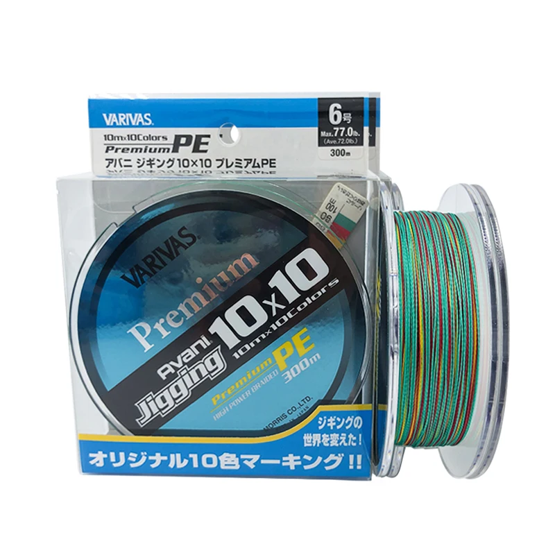 

VARIVAS High Power Preminum Avani jigging 10x10 PE line Ocean Jig Boat fishing X8 strands Braided weave wire fishing Line 300m