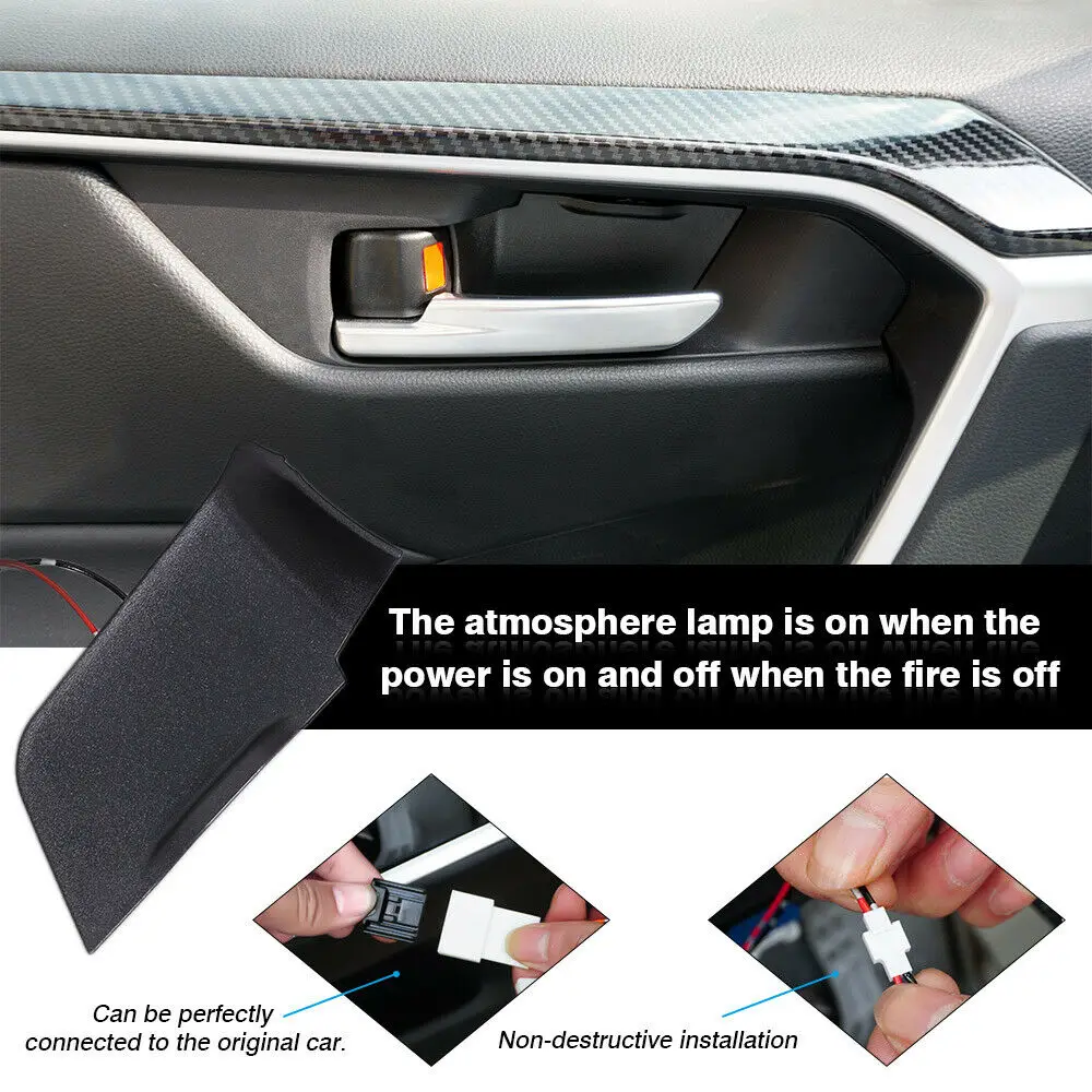 

M93K-Door Bowl Armrest Atmosphere Light Interior LED Blue Decoration Door Bowl Handle Frame Light For Toyota RAV4 2020
