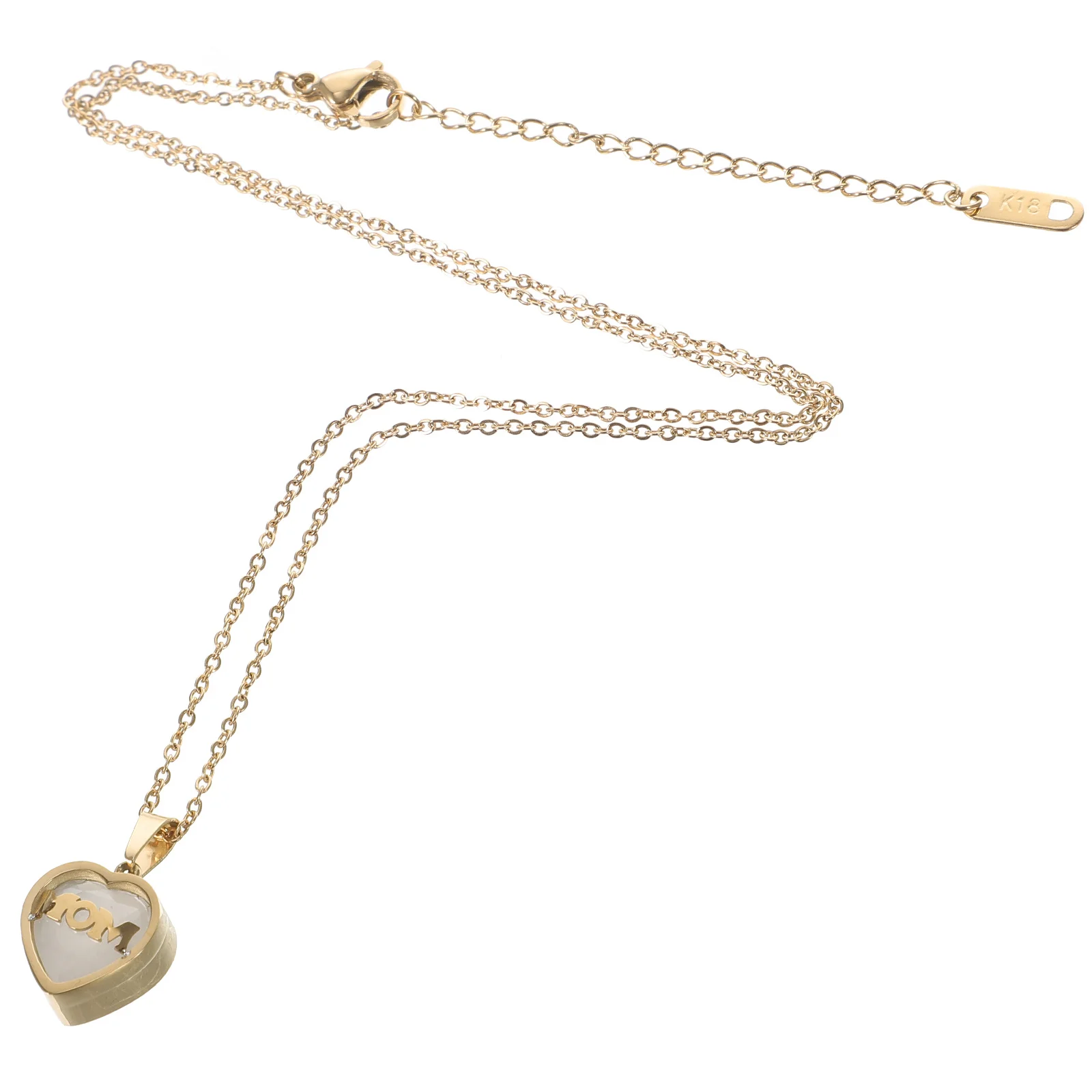 

Heart Shape Pendant Titanium Steel Zircon Necklace Elegant Mom Birthday Gift Mother's Day Jewelry Mother's Day Necklace