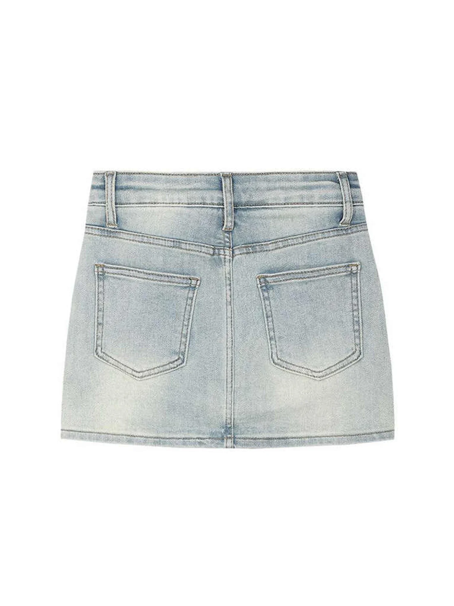 Women Light Blue A-line Denim Skirt Cowboy Skirt Harajuku Y2k Low Waist Jeans Skirts with Belt 2000s Clothes Summer 2026