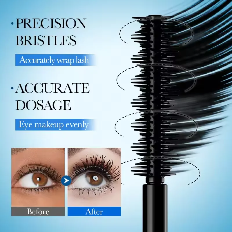 Máscara de pestañas resistente al agua 5D, pestañas alargadoras, maquillaje para mujer, máscara resistente al agua, máscara de fibra de seda negra, Cosméticos Coreanos nuevos