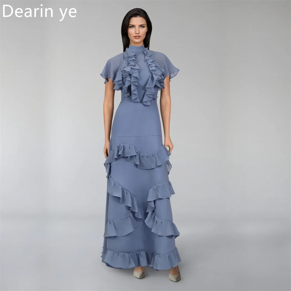 

Customized Prom Dress Evening Dearin High Collar A-line Ankle Length Skirts Layered Bespoke Occasion Dresses Formal Gown Saudi A