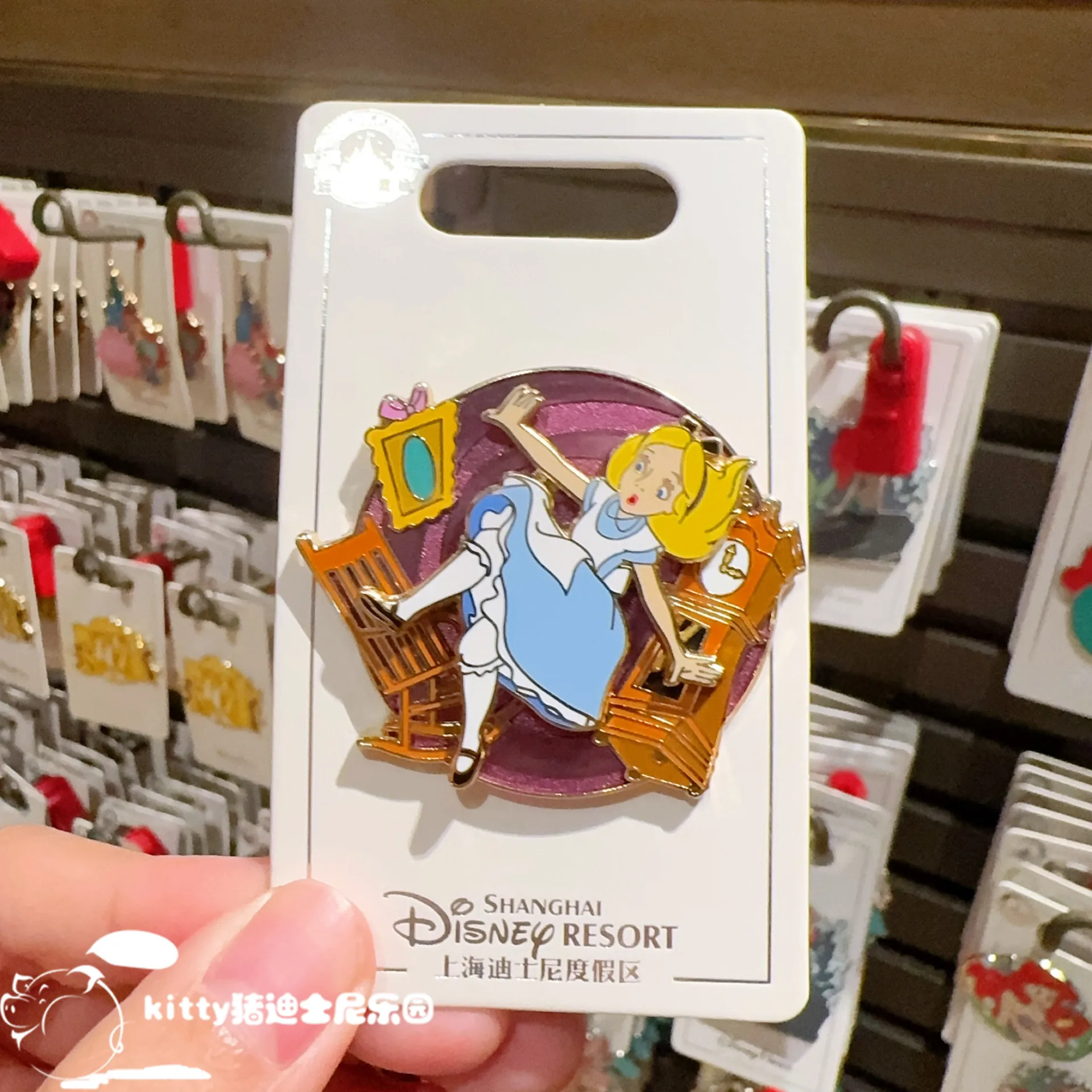 Disney Alice In Wonderland Little Mermaid Ariel Metal Enamel Pin Cartoon Princess Brooch Backpack Clothes Decor Collectible view 4
