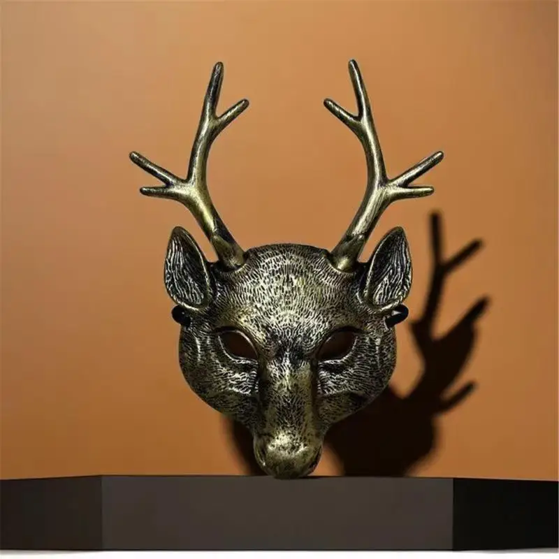 Masque tête cerf 39BB pour fête du festival Halloween pour adultes pour enfants, masque cosplay cerf
