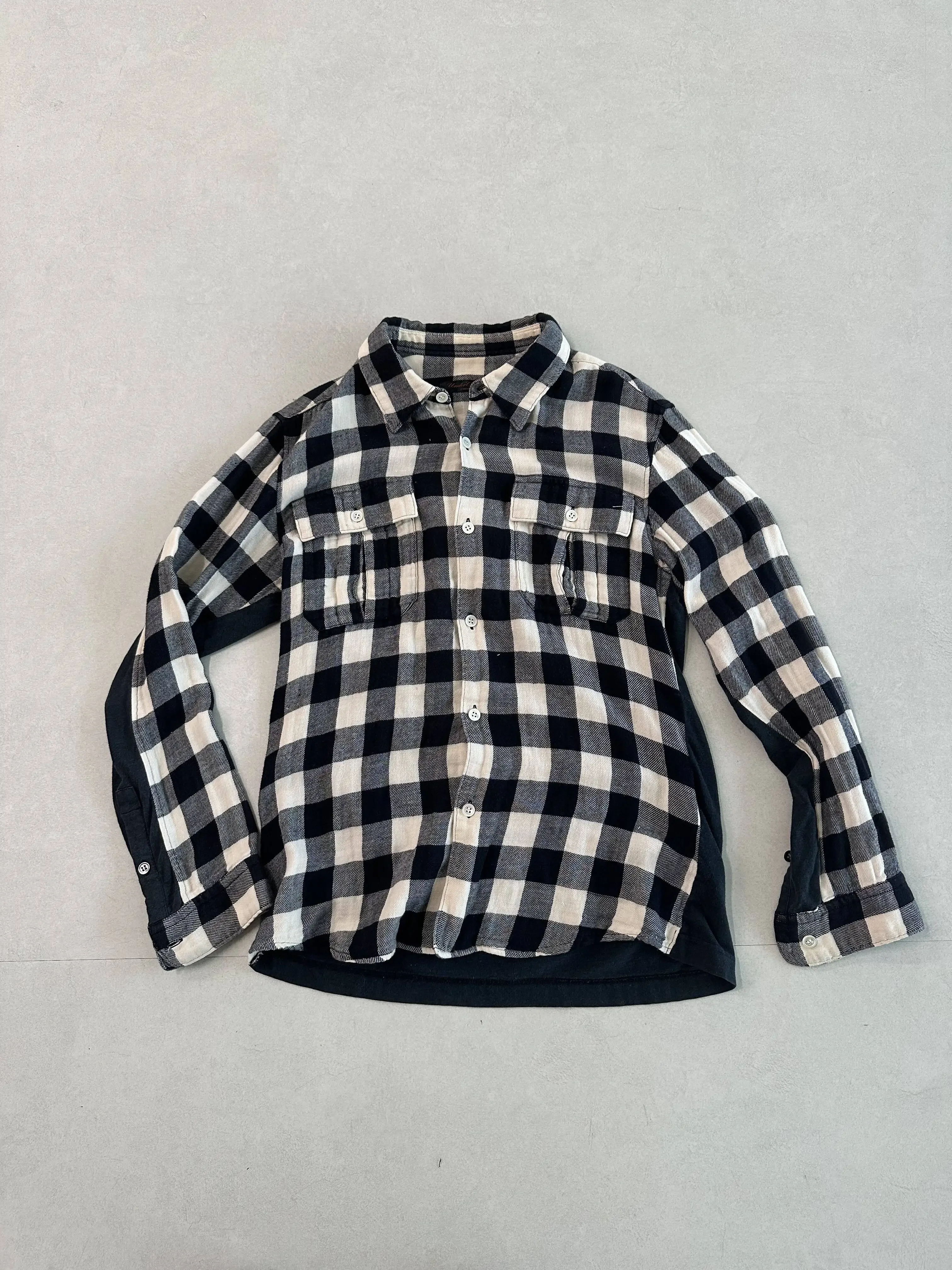 Under 06ss T Plaid Splicing Long Sleeve Printed Shirt Jacket