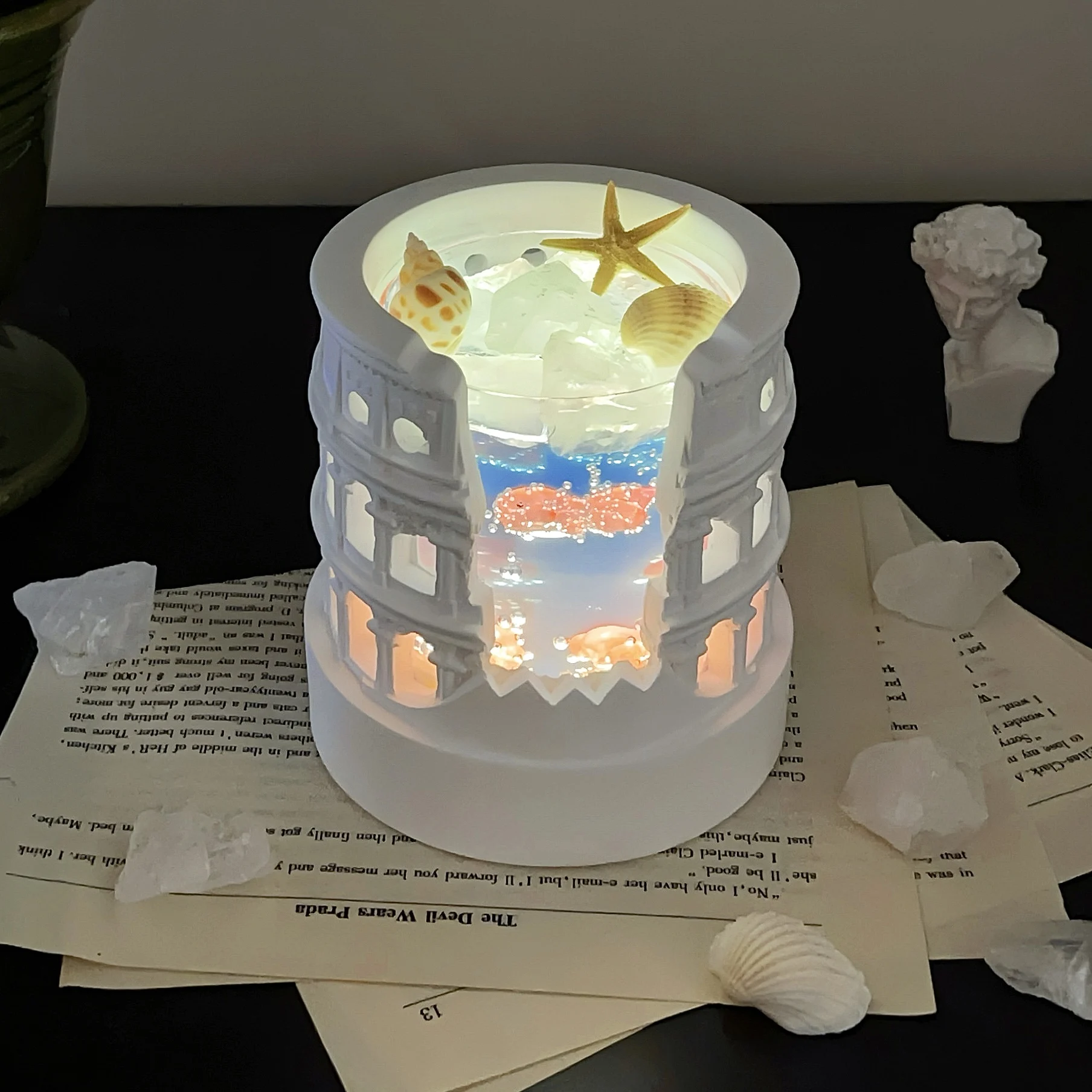 

Goldfish diffuser stone fireless aromatherapy night light candle tabletop ornament girlfriend female male birthday gift girl
