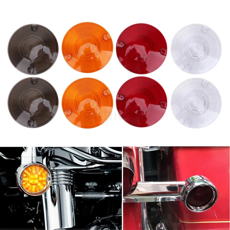 2pcs/4pcs Motorcycle Smoke Clear Orange Turn Signal Light Lens Cover For Harley Davidson Touring Electra Glides Road King