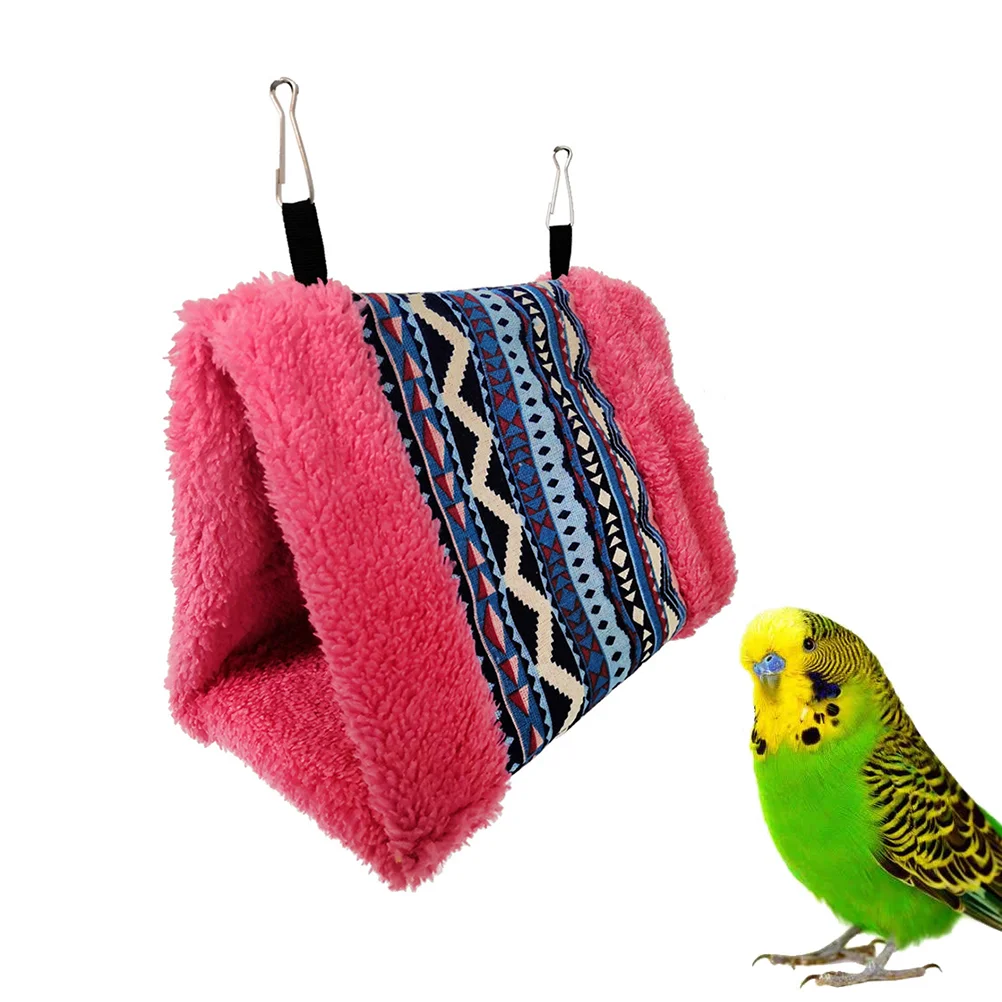 Thicken Parrot Hammock Beautiful Pattern Triangle Bird Nest Winter Warm Hanging Sleeping Bed (Large Size, No2 Color)