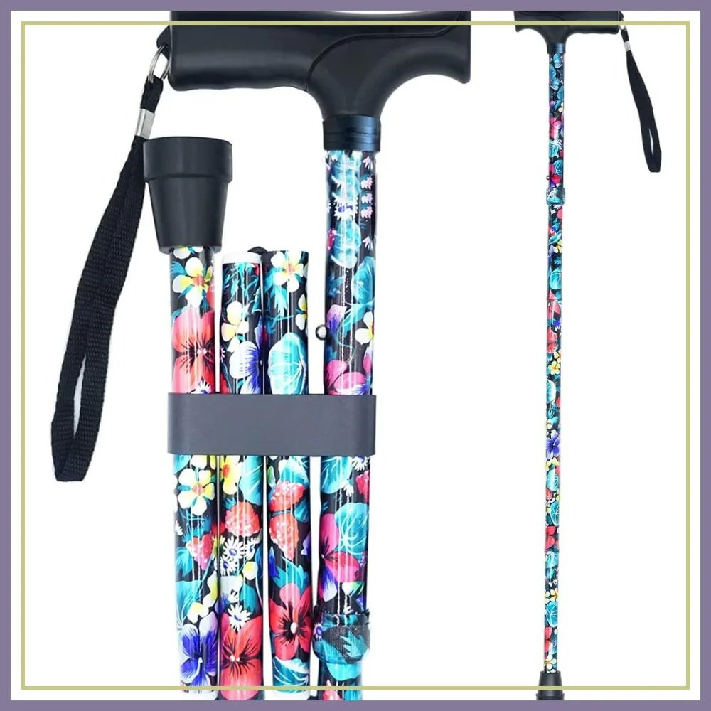 

Adjustable Folding Walking Cane for Women & Men, Supports up to 250 lbs, Lightweight Walking Stick