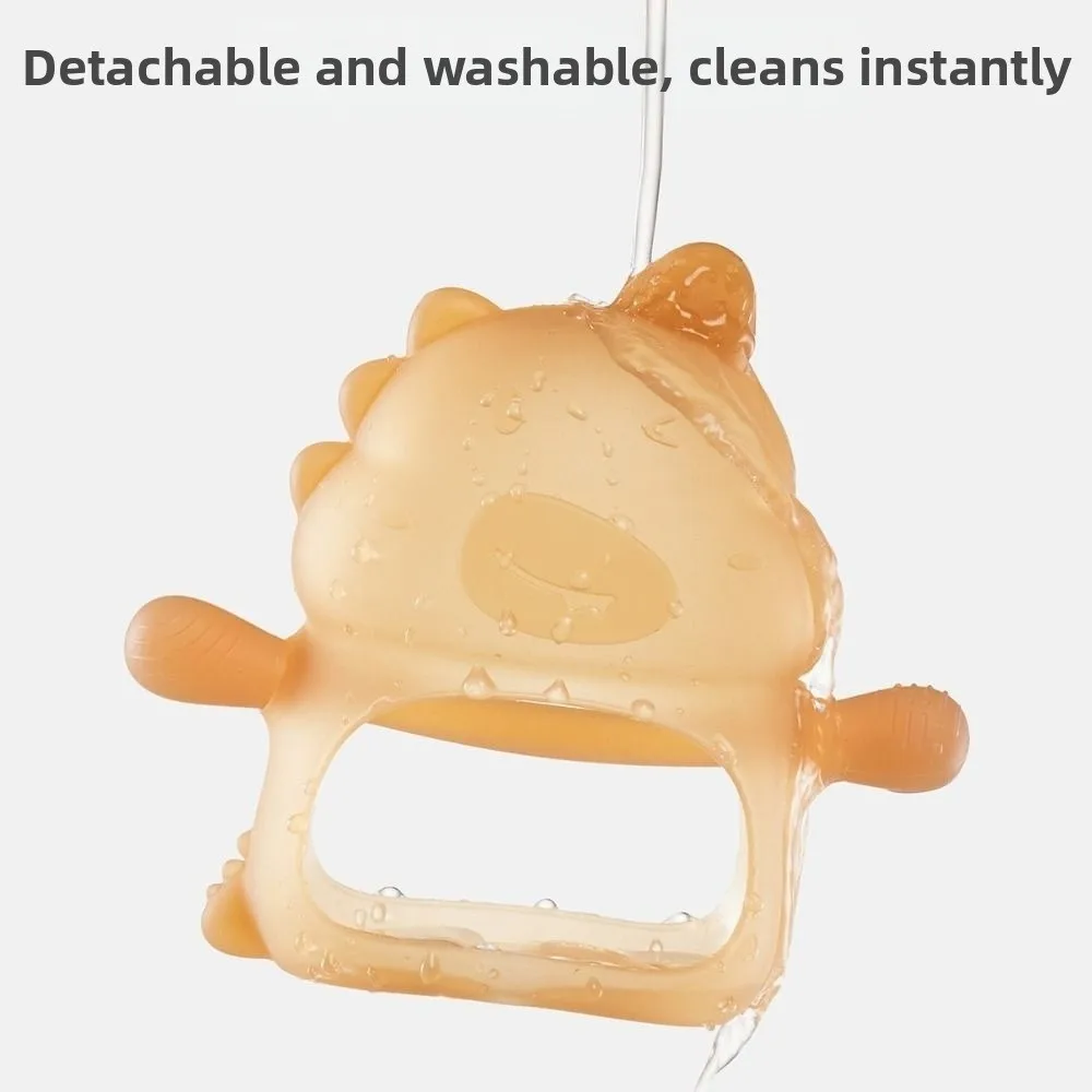 3 шт., мягкий детский прорезыватель для динозавра, удобная ручка, анти-падение, силиконовый детский прорезыватель для зубов, пищевой класс, анти-еда, ручной моляр для новорожденных