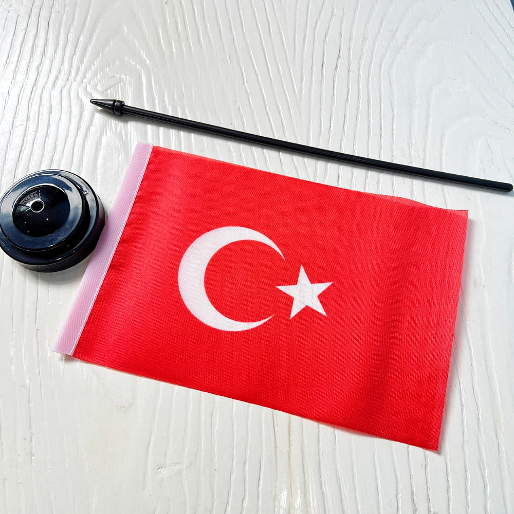Bandera de Turquía para escritorio de poliéster - imagen 4