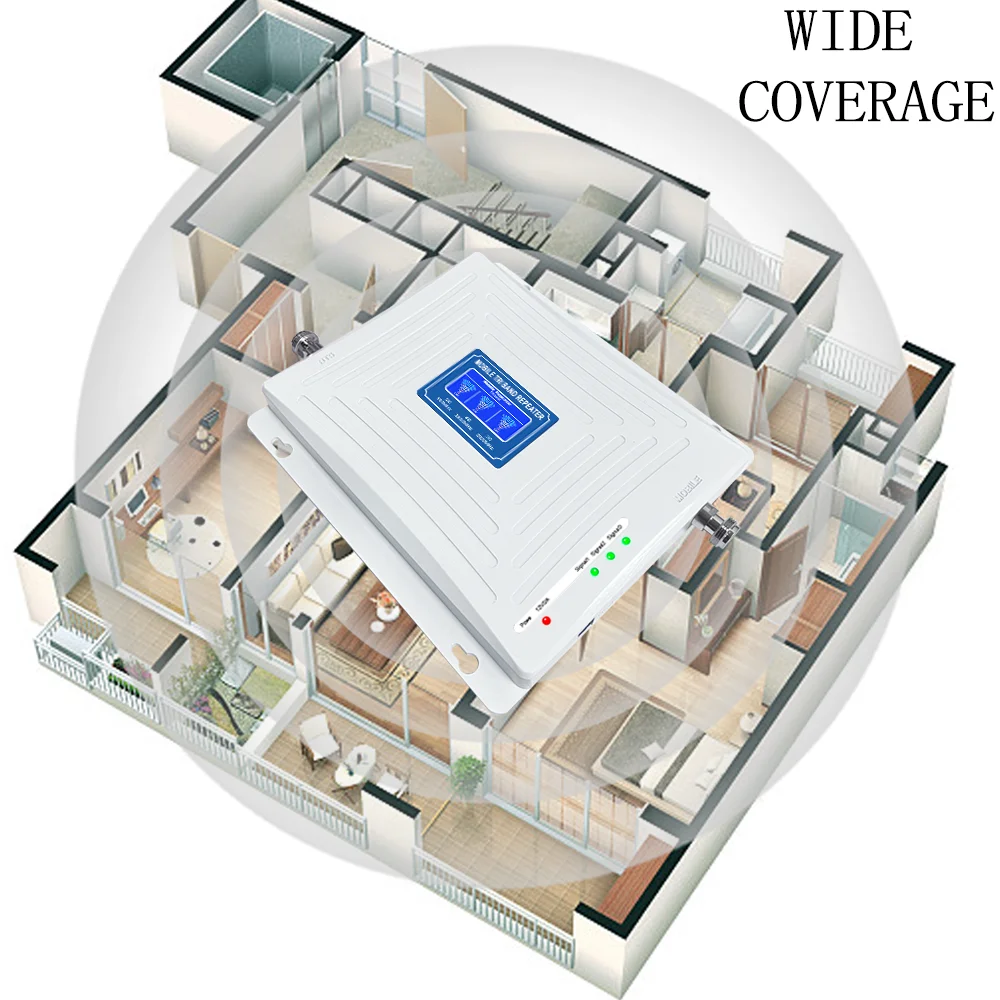 Tri Band Signal Booster 900 1800 2100 Mhz Mobile Network Booster 3G 4G Gsm Repeater/Amplifier