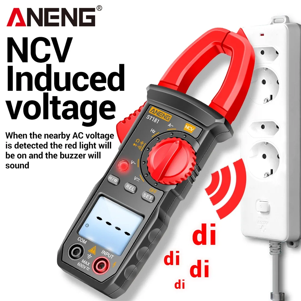 ANENG ST181 Digital Clamp Meter DC/AC Current 4000 Counts Multimeter Ammeter Voltage Tester Car Amp Hz Capacitance NCV Ohm Test