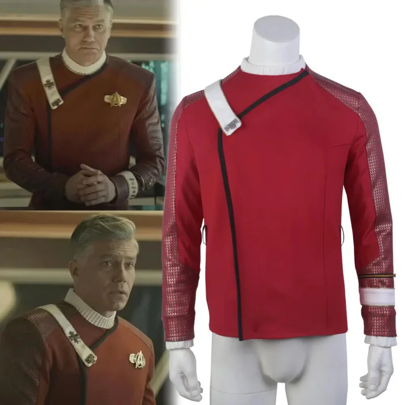 Star for Strange New Worlds Cosplay Captain Pike MM Jackets Undershirts Starfleet Uniforms Men's Tops Coat