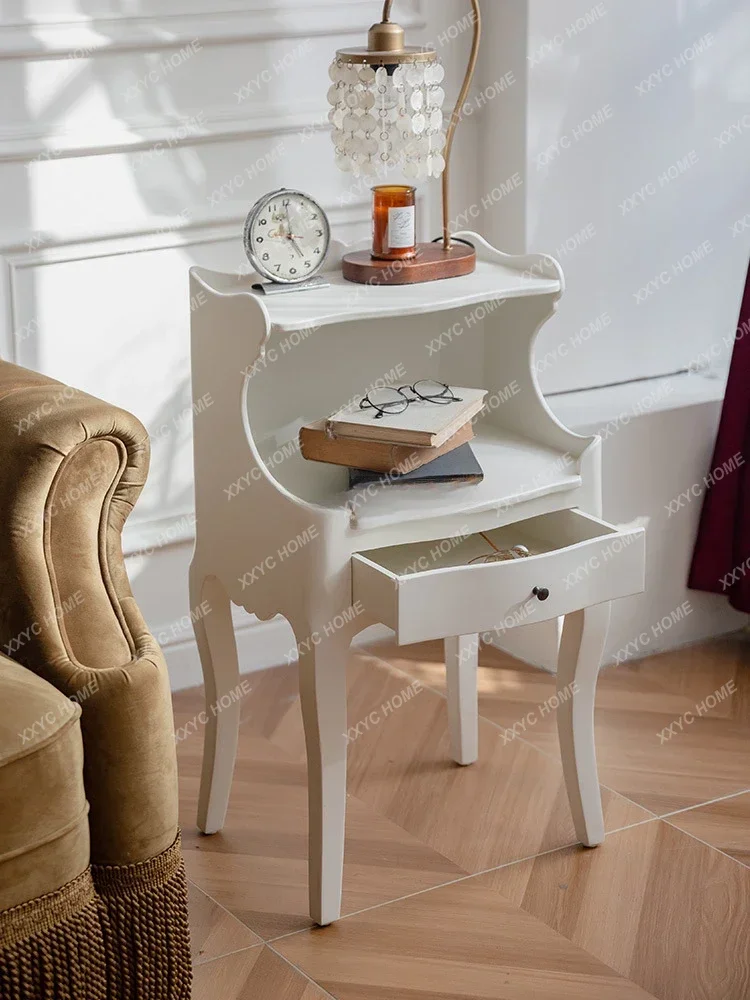الفرنسية السرير الجدول غرفة نوم غرفة المعيشة أريكة طاولة جانبية تخزين خزانة عرض #3