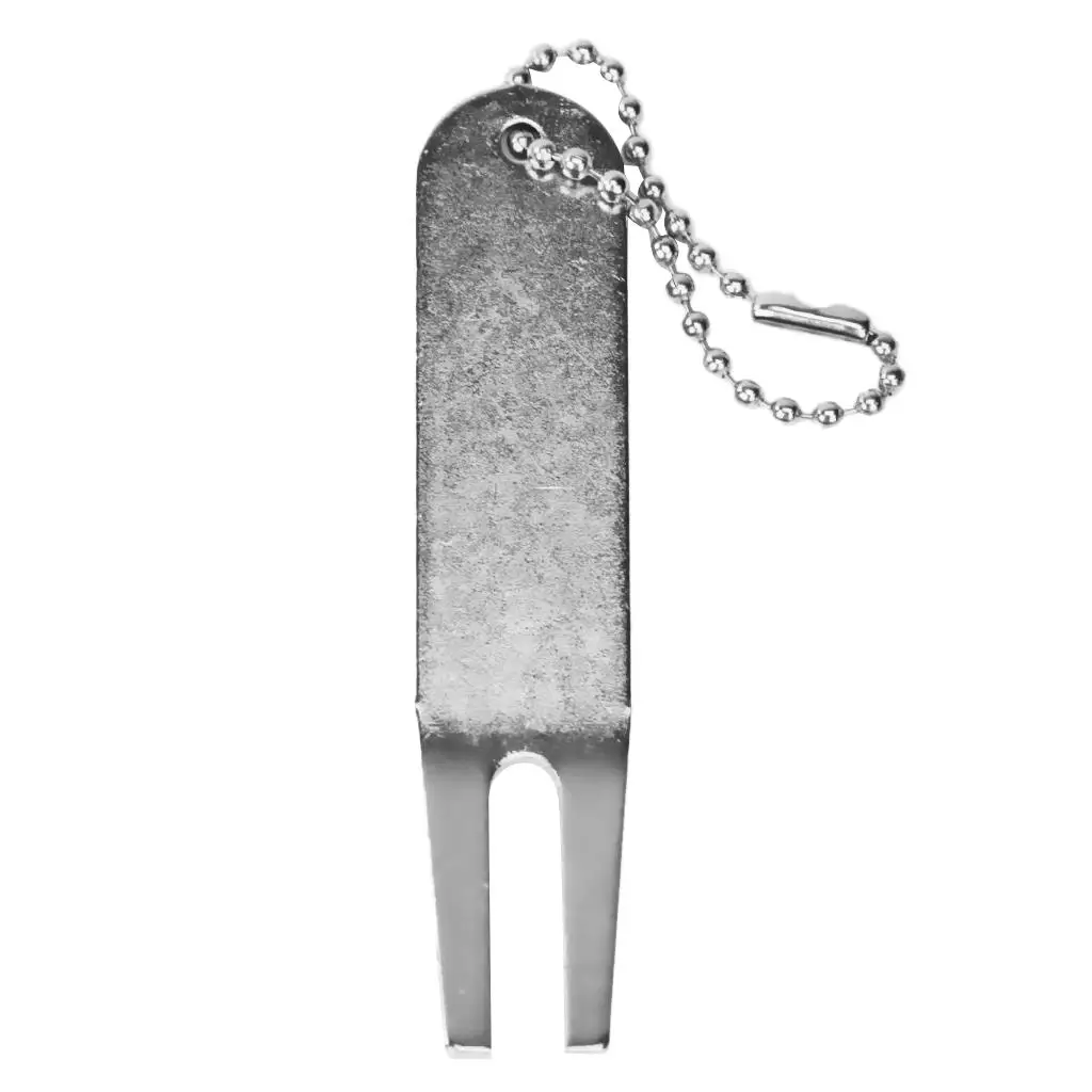 Golf Green Repair Tool Zinc Alloy Divot Repair Fork Compact 80x15mm Lawn Prongs Portable Pitch Tool for Practice and Course Use