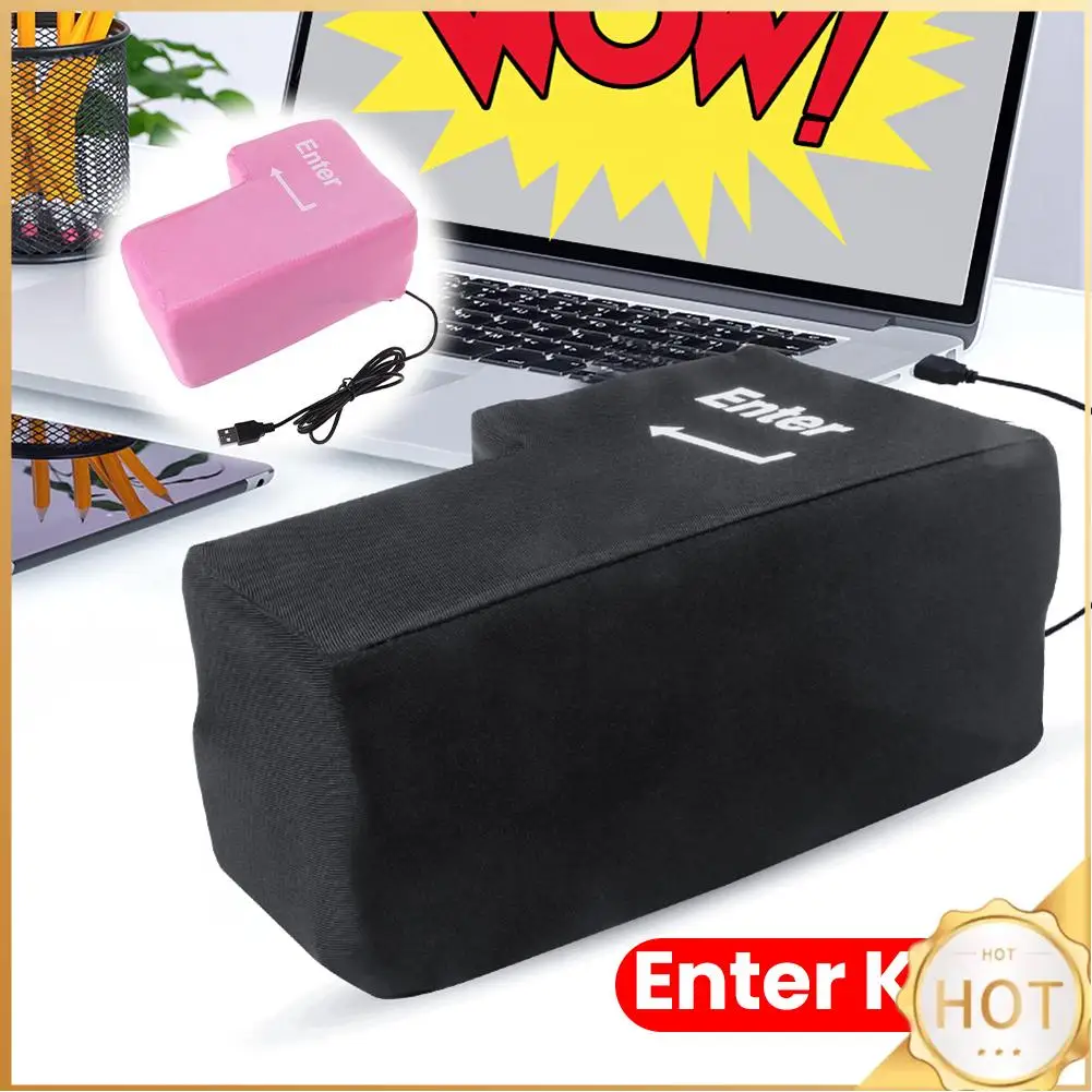 USB Enter Key Vent Pillow Soft Computer Button Return Key Offices Decompression Pillow
