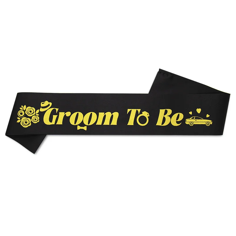 Groom to Be and Team Groom Letter Print Party Belt Straps Satin Ribbon Bachelorette Party Etiquette Straps Party Accessories