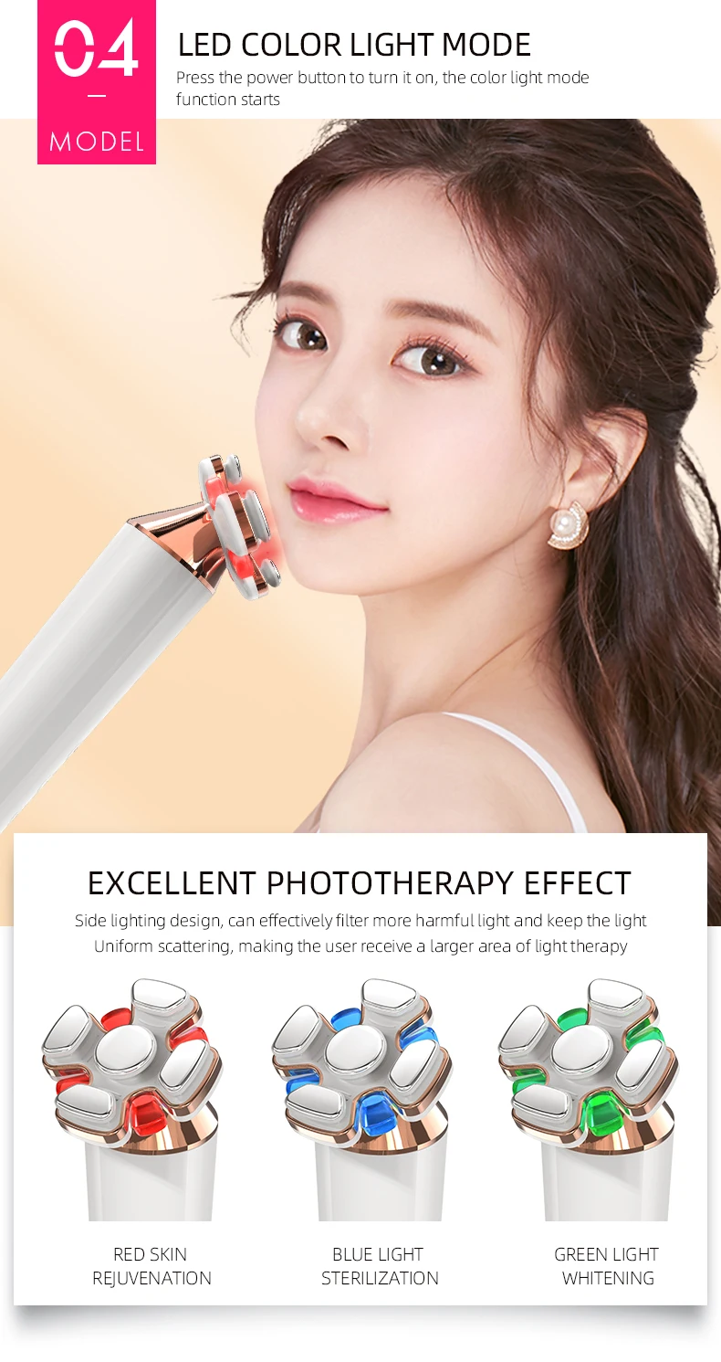 Hot Sell Radio Frequency Facial Led Photon Skin Care Device Face Lifting Tighten Wrinkle Removal Rf Beauty Instrument