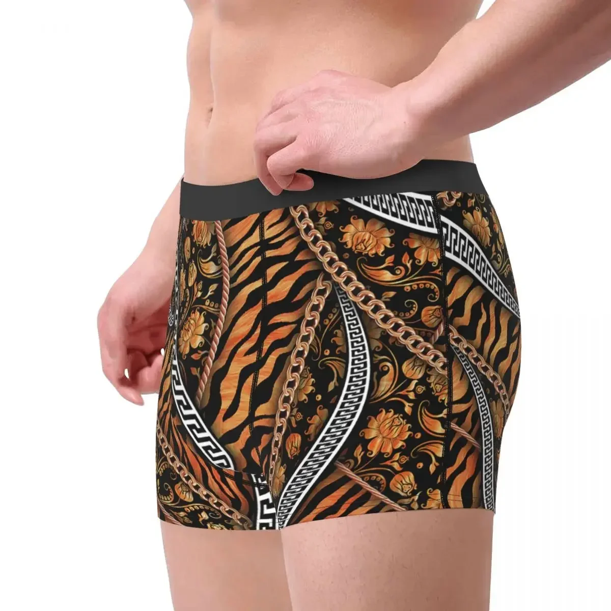 Homens zebra pele padrão boxer shorts, onda, tigre, zebra, pele, animal, pele, pele textura, cuecas, calcinha macia, roupa interior, impressão sexy