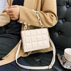 New Fashionable Chain Lingge One Shoulder Crossbody Flap Crossbody Bag Women's Mini Handbag Wallet