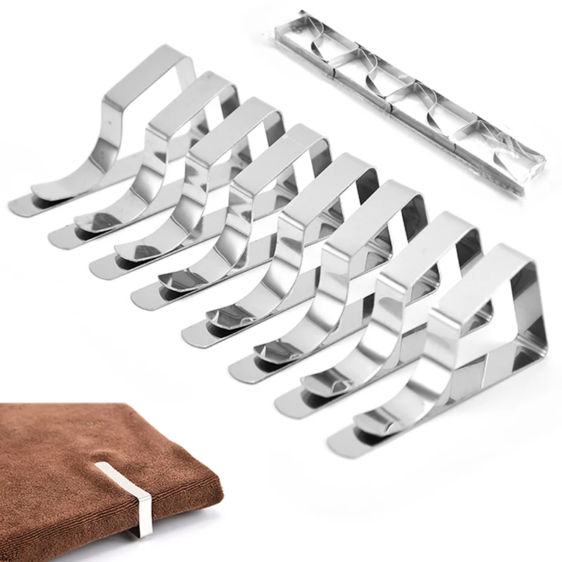 4/8PCS Stainless Steel Table Cloth Clamps Tablecloth Clip Holder for Party Table Cover Clip Holder Tablecloth Stable Clips