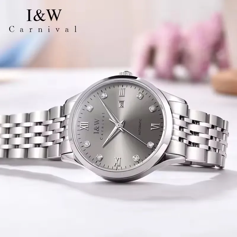 Orologio da donna IW Carnival con movimento automatico, orologi da polso meccanici, accessori eleganti di marca famosa per orologio impermeabile da donna