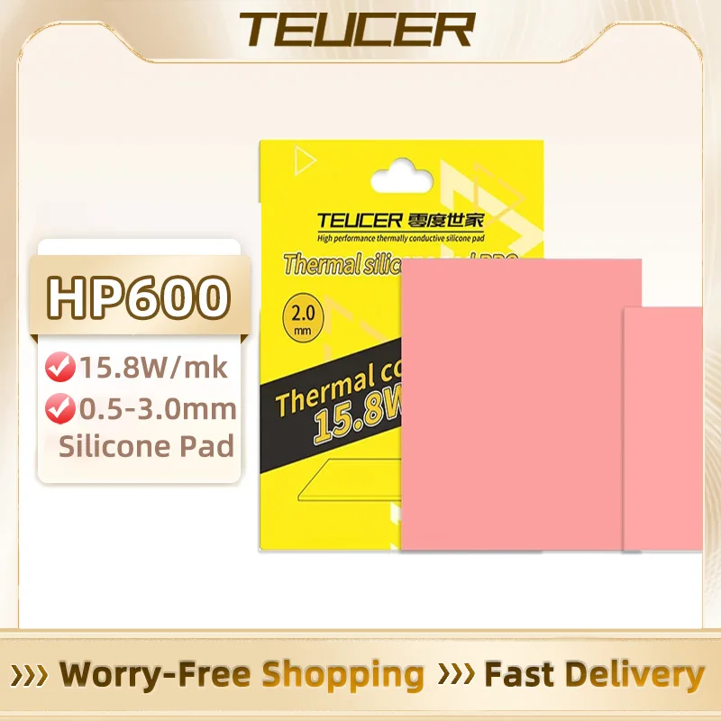 TEUCER HP600 15.8W/mk Thermal Pad 80/100mm Non-Conductive CPU/GPU Graphics Card Water Cooling Thermal Mat Silicone Grease Pad