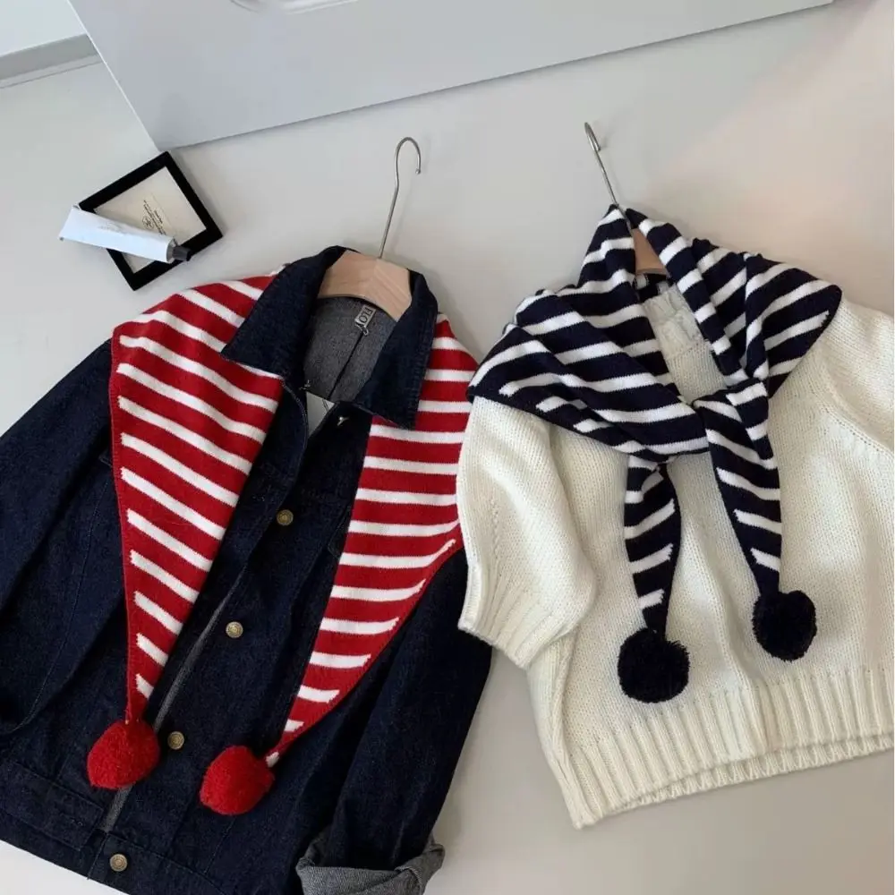 Classic Plaid Triangular Knitted Shawl Long Thicken Wool Scarf Warm Korean Style Winter Cashmere Scarves Student