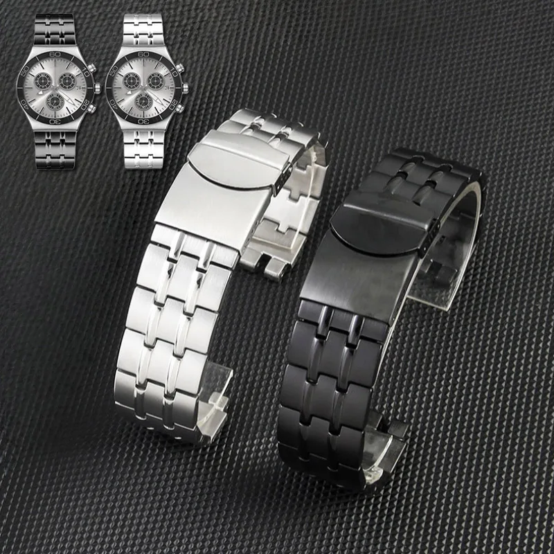 

Ремешок для часов из нержавеющей стали 19 мм 21 мм для SwatchYCS443G YGS471, ремешок для часов для мужчин и женщин, сменный браслет, водонепроницаемый браслет