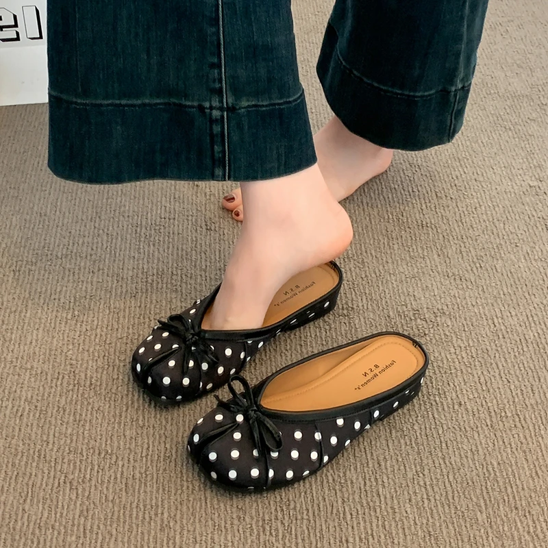 Modische Polka-Dot Damen-Mules – Slip On Mule Flat Bewertung und Preis