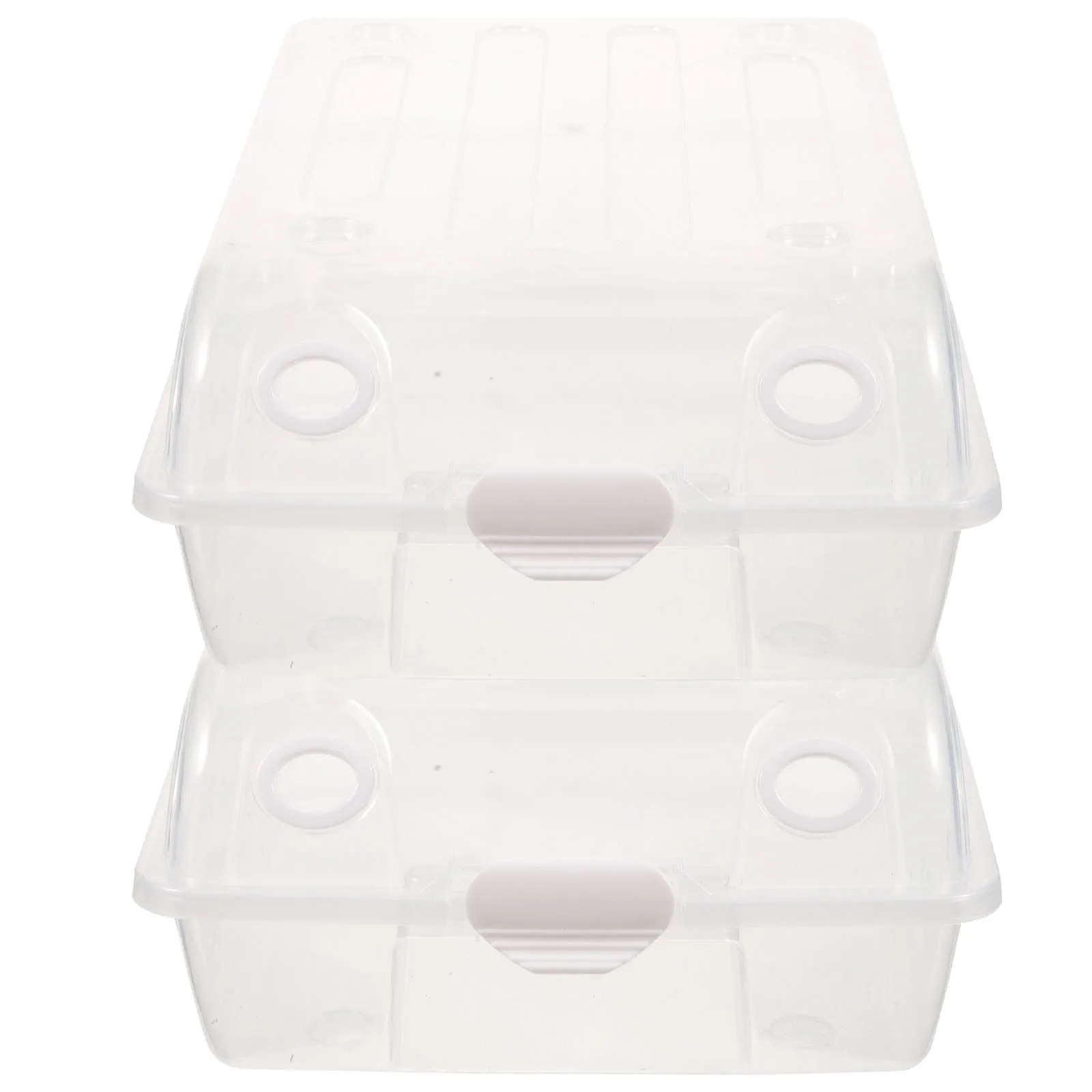 

2PCS Large Transparent Shoe Boxes Large Transparent Shoe Box Space-saving Stackable Plastic Organizer Anti-dust Storage