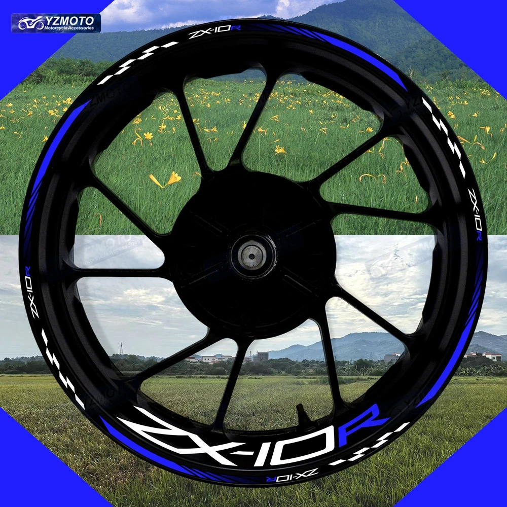 

For ZX-10R ZX10R ZX 10R Motorcycle 17 Inch Front And Rear Wheel Modified Decorative Sticker Hub Decal Reflective Rim Stickers