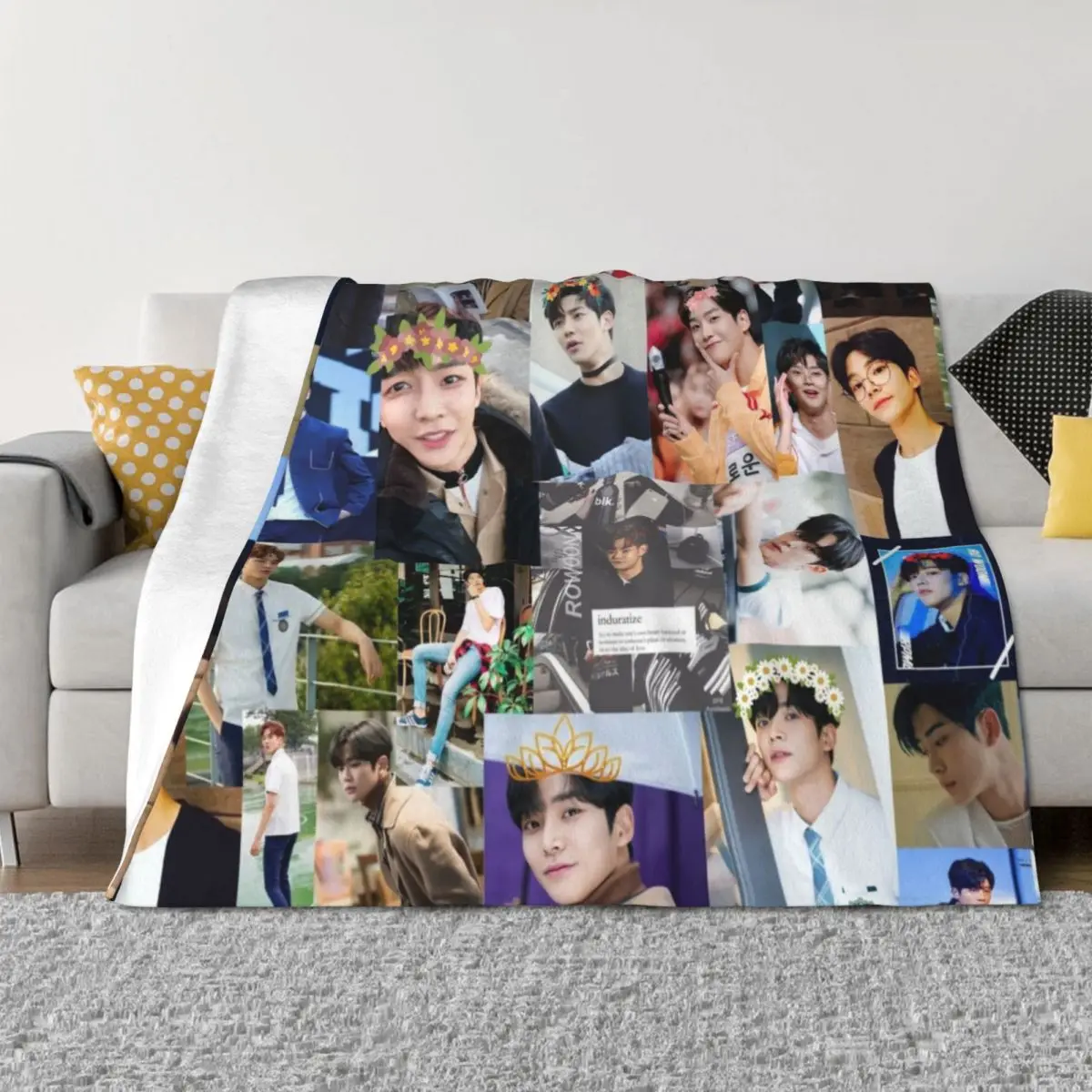 

Rowoon Beautiful Collage Throw Blanket Picnic for babies anime Custom Blankets