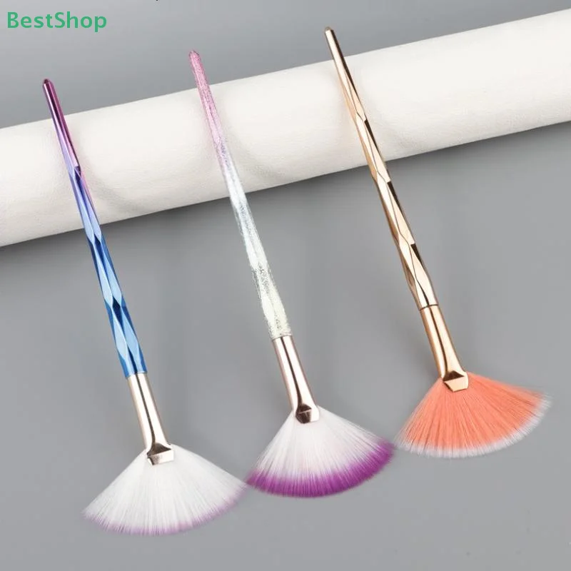 ♥ فرشاة تسليط الضوء على شكل مروحة، فرشاة كونتور، فرشاة مكياج للوجه، فرشاة بودرة سائبة، أدوات تجميل التجميل #5