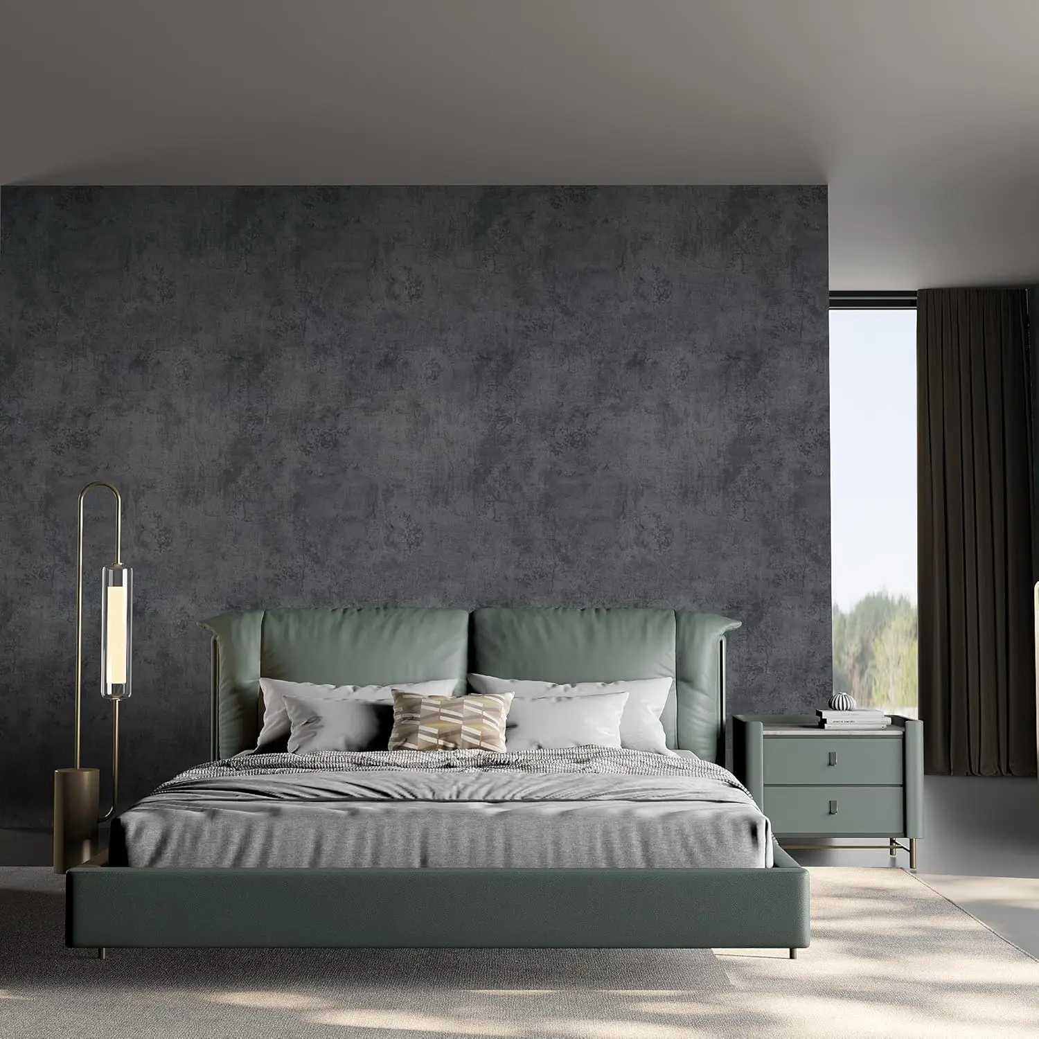 3/6/10 متر رمادي الخرسانة قشر وعصا الفينيل الاسمنت ورق اتصال الخرسانة للجدران خزائن مقاوم للماء القابلة للإزالة PVC خلفية #1